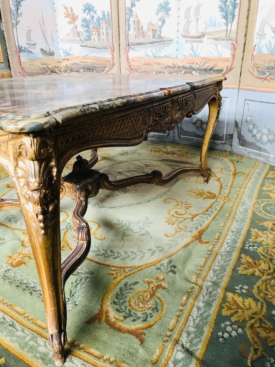 Important Middle Table In Golden Wood Napoleon III-photo-3