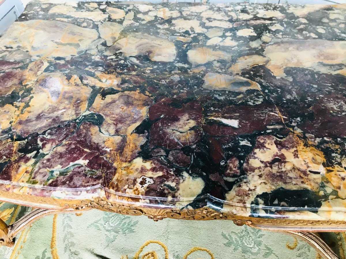 Important Middle Table In Golden Wood Napoleon III-photo-3