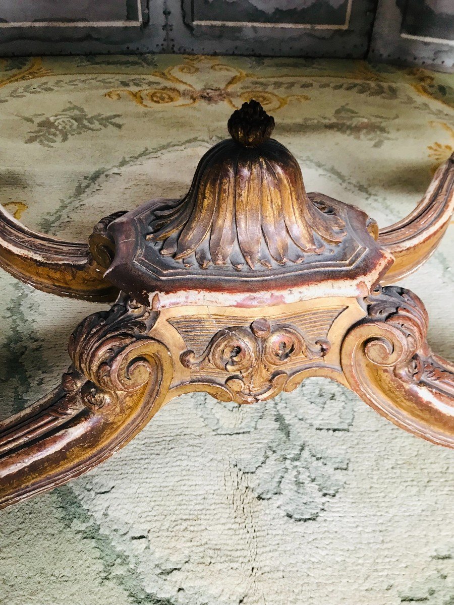 Important Middle Table In Golden Wood Napoleon III-photo-5
