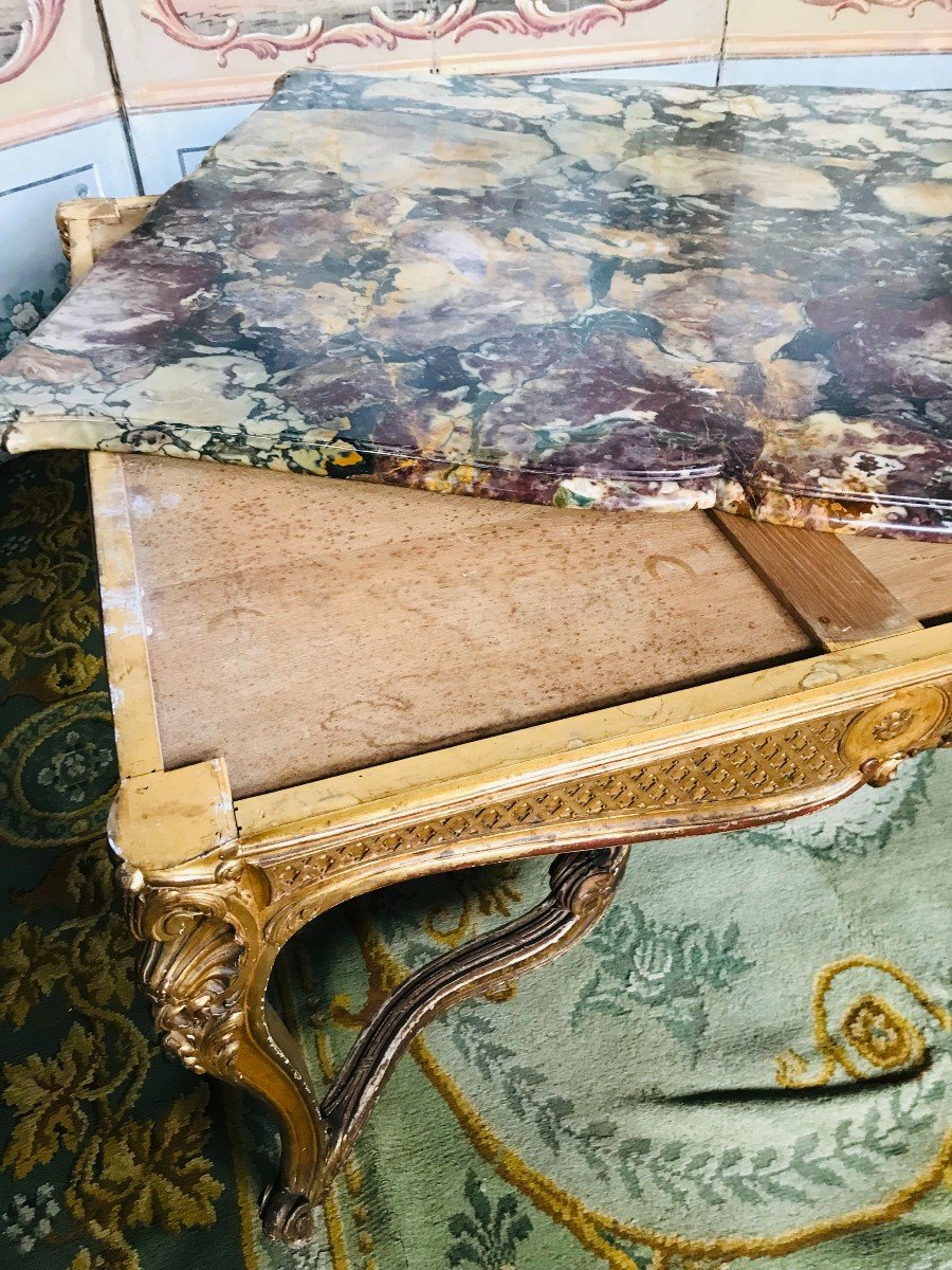 Important Middle Table In Golden Wood Napoleon III-photo-7