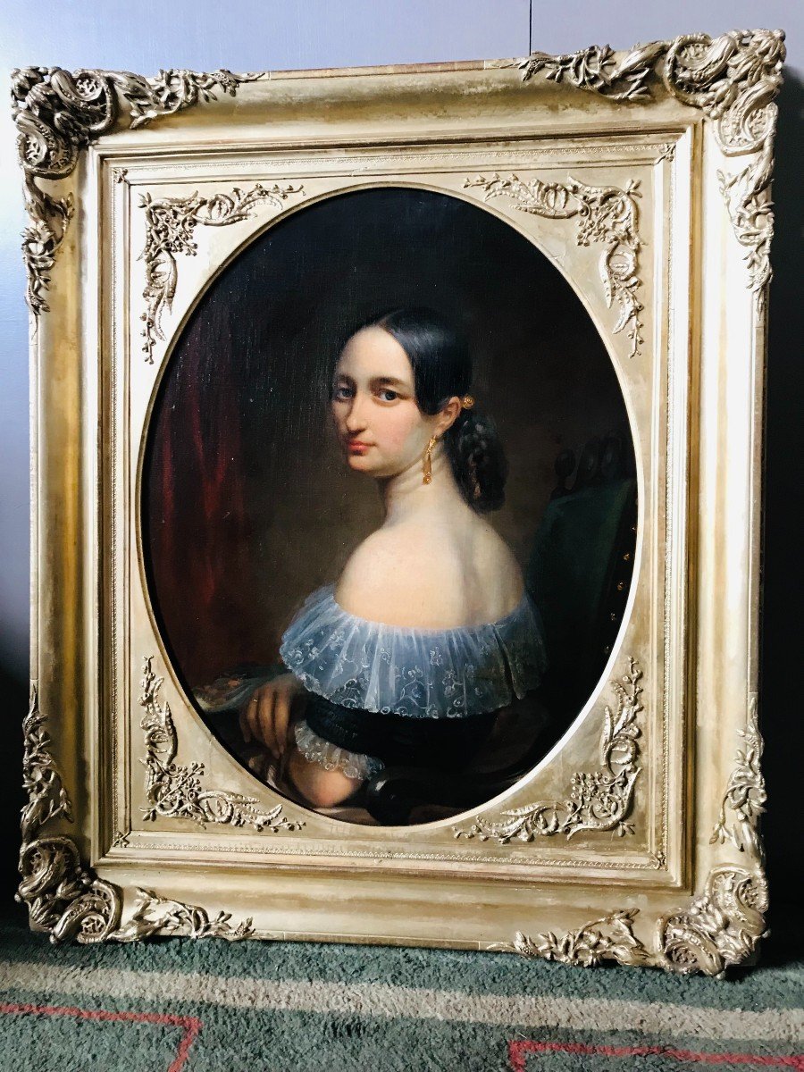 Portrait De Jeune Femme XlX ème  -photo-1