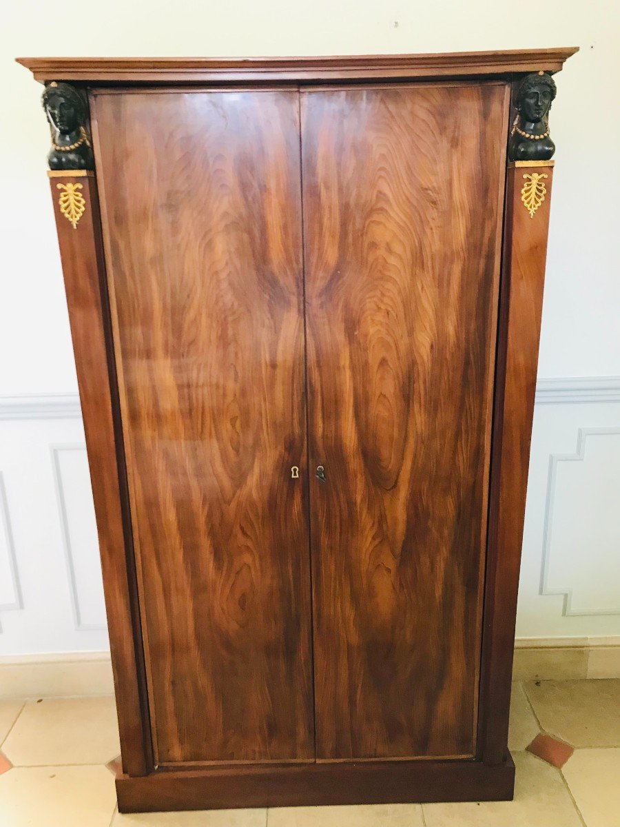 Petite Armoire En Acajou d'époque Empire-photo-3