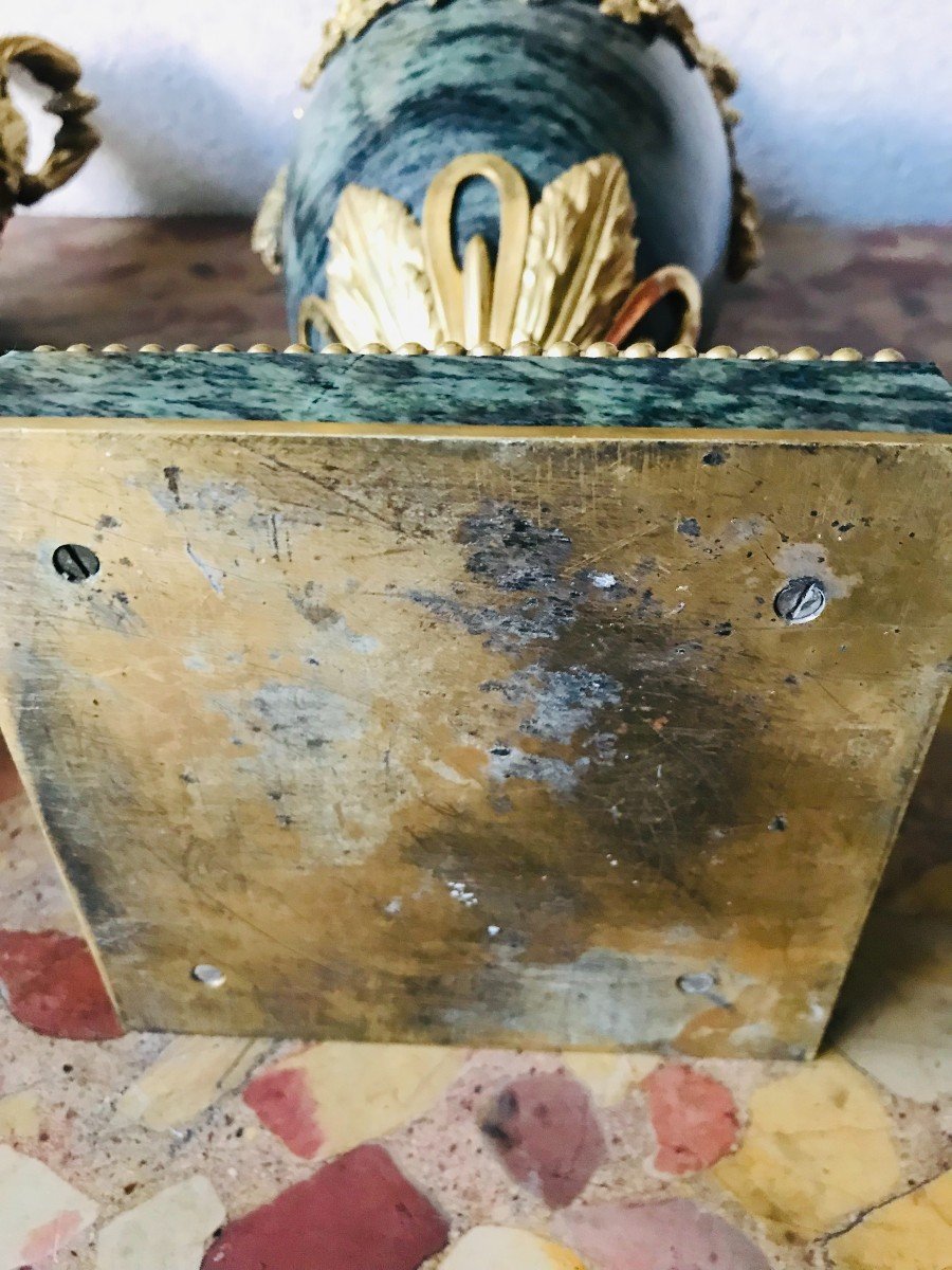 Pair Of Cassolettes In Green Marble - Napoleon III-photo-4