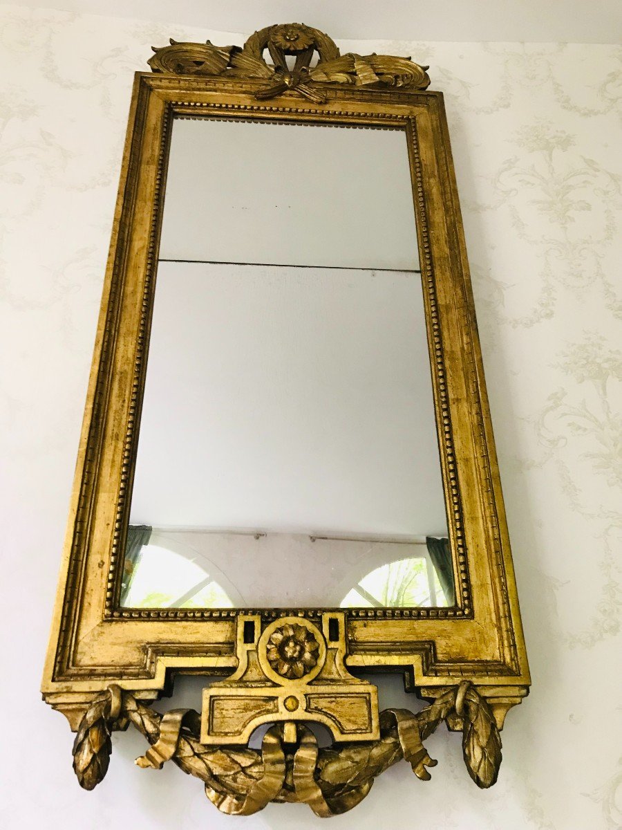 Miroir En Bois Doré -   Italie Du XVIIIème-photo-2
