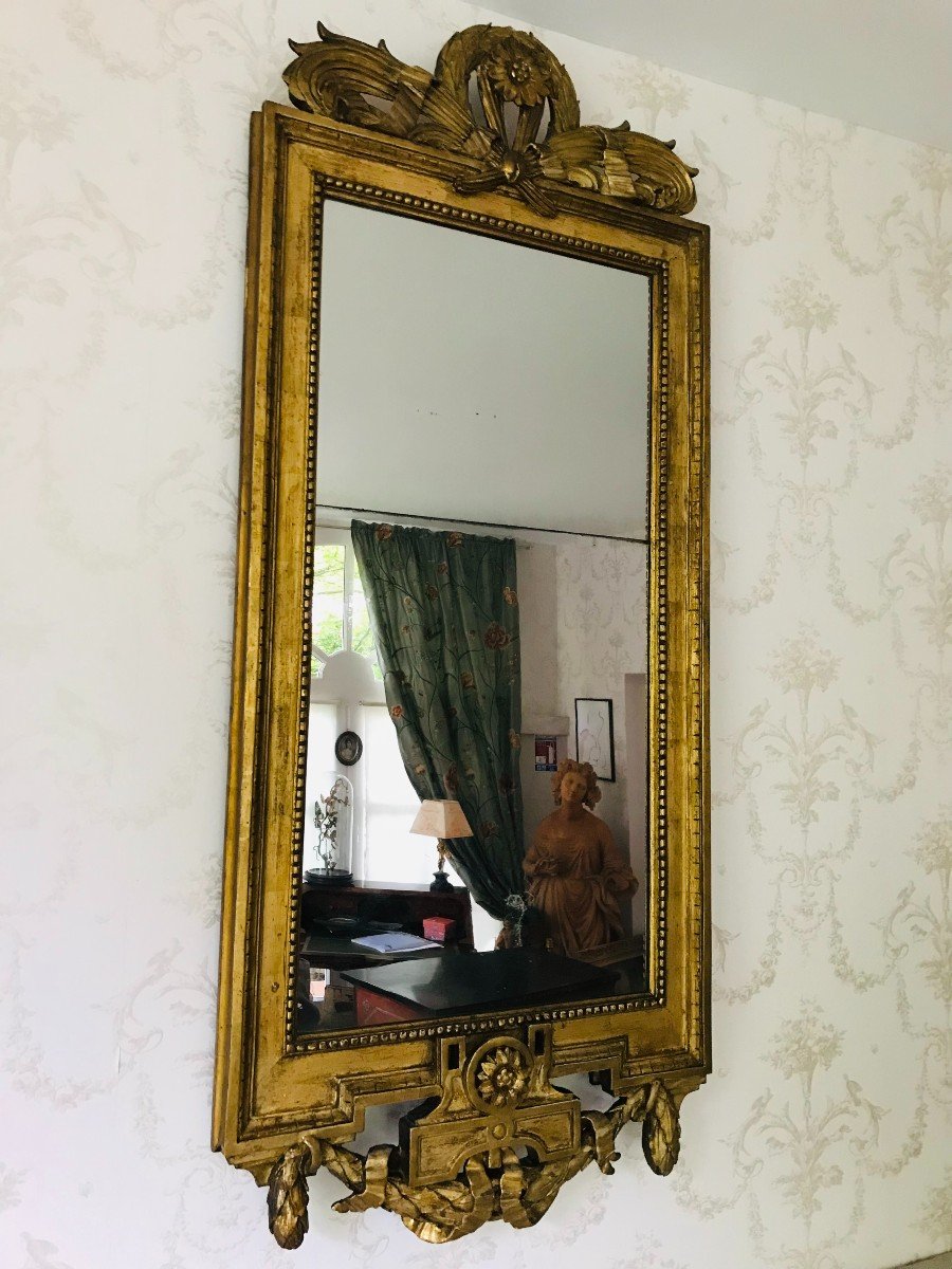 Miroir En Bois Doré -   Italie Du XVIIIème