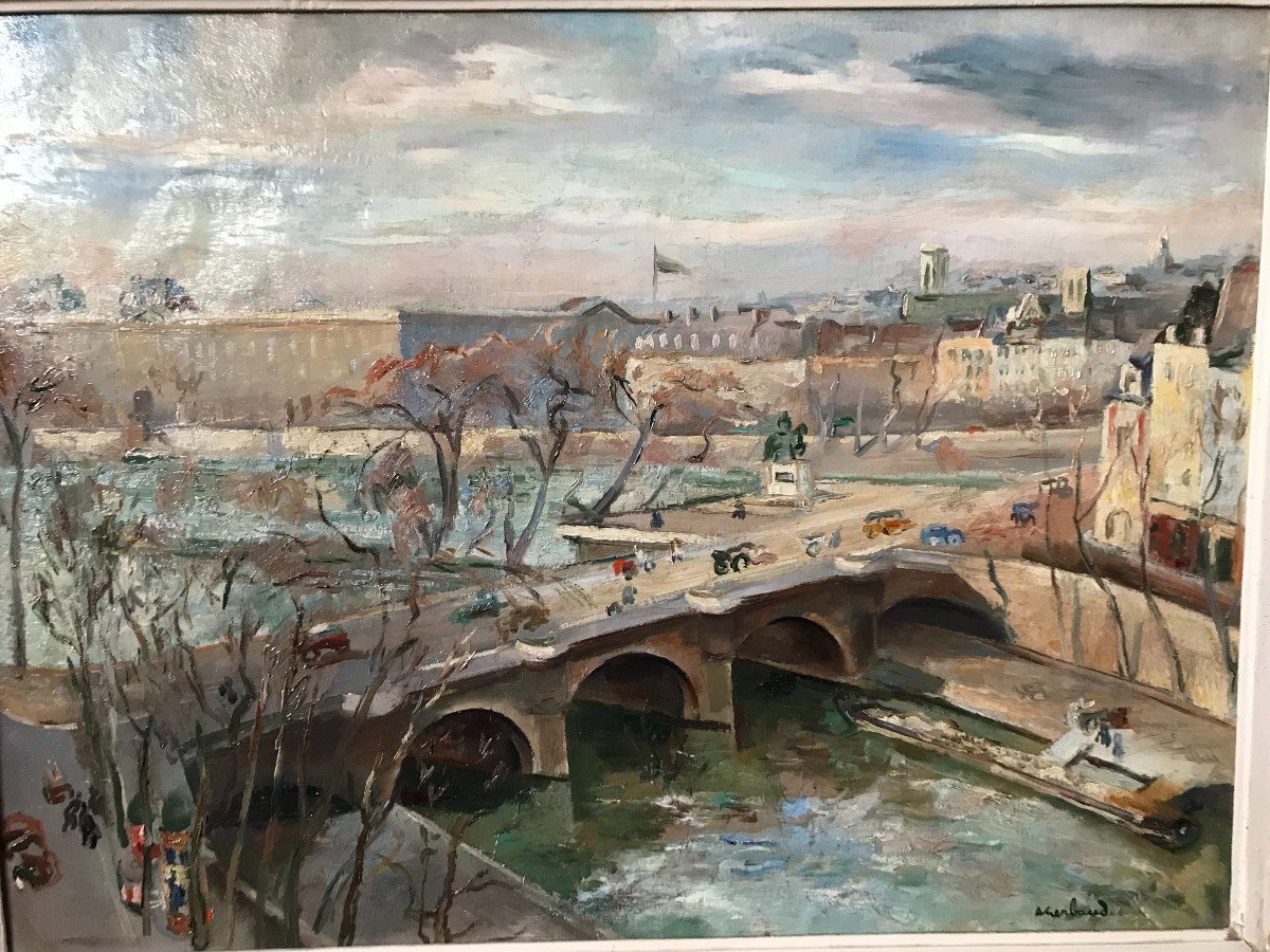 Quai De Seine By Abel Gerbaud 1888 -1954-photo-2