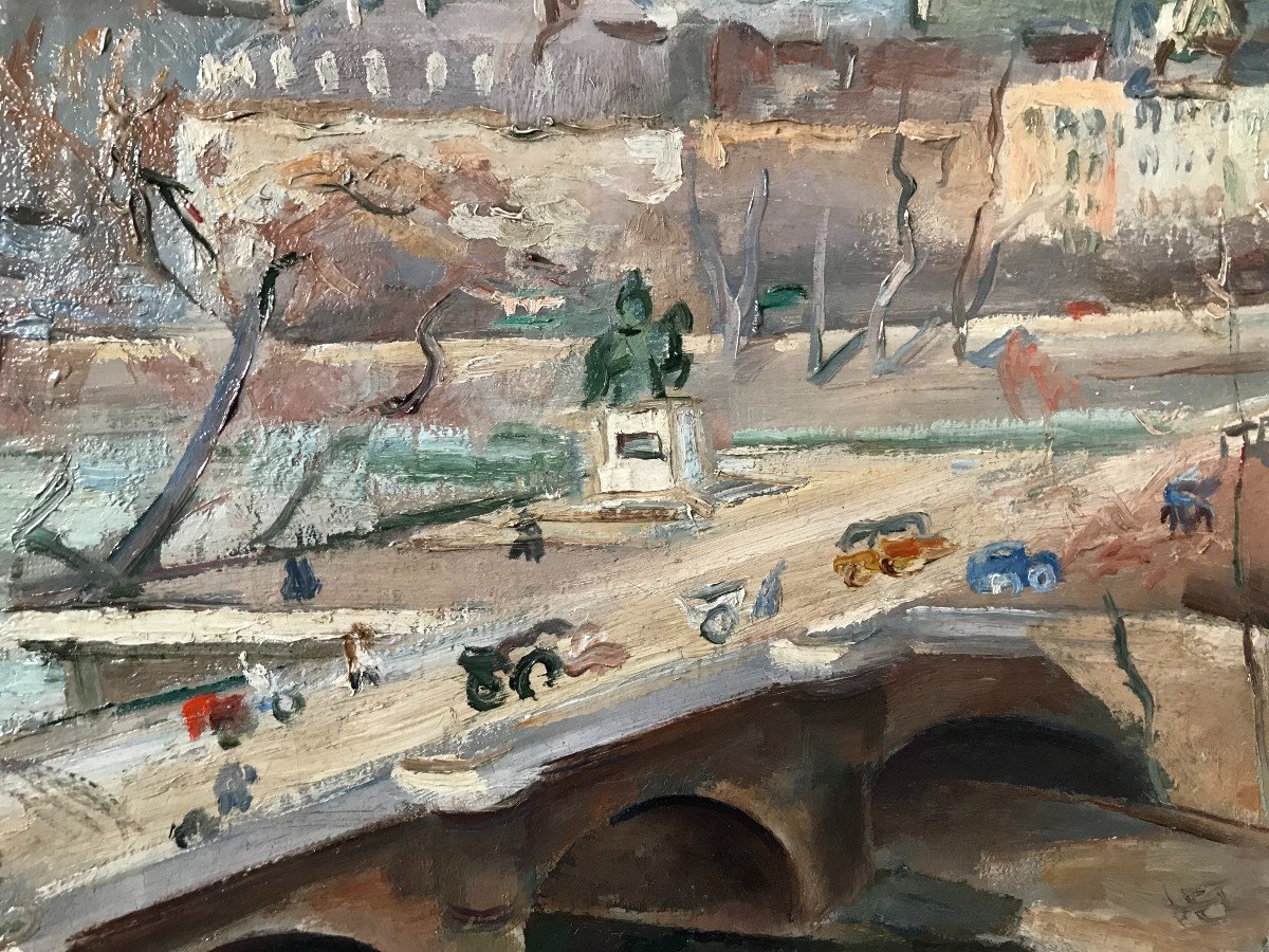 Quai De Seine Par Abel Gerbaud 1888 -1954 -photo-4