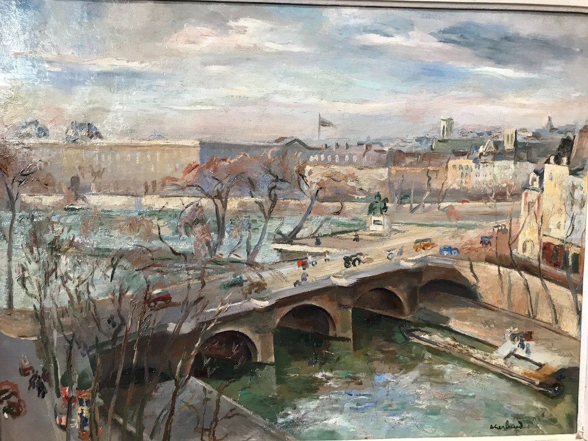 Quai De Seine Par Abel Gerbaud 1888 -1954 -photo-7