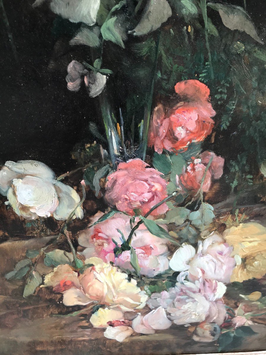 Huile Sur Panneau d'Acajou Par Jules Félix Ragot  XIXème -photo-3