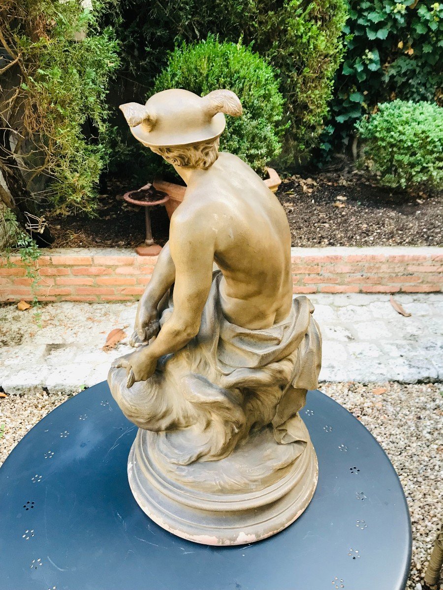 Mercure En Terre Cuite d'Après Jean-Baptiste Pigalle-photo-1