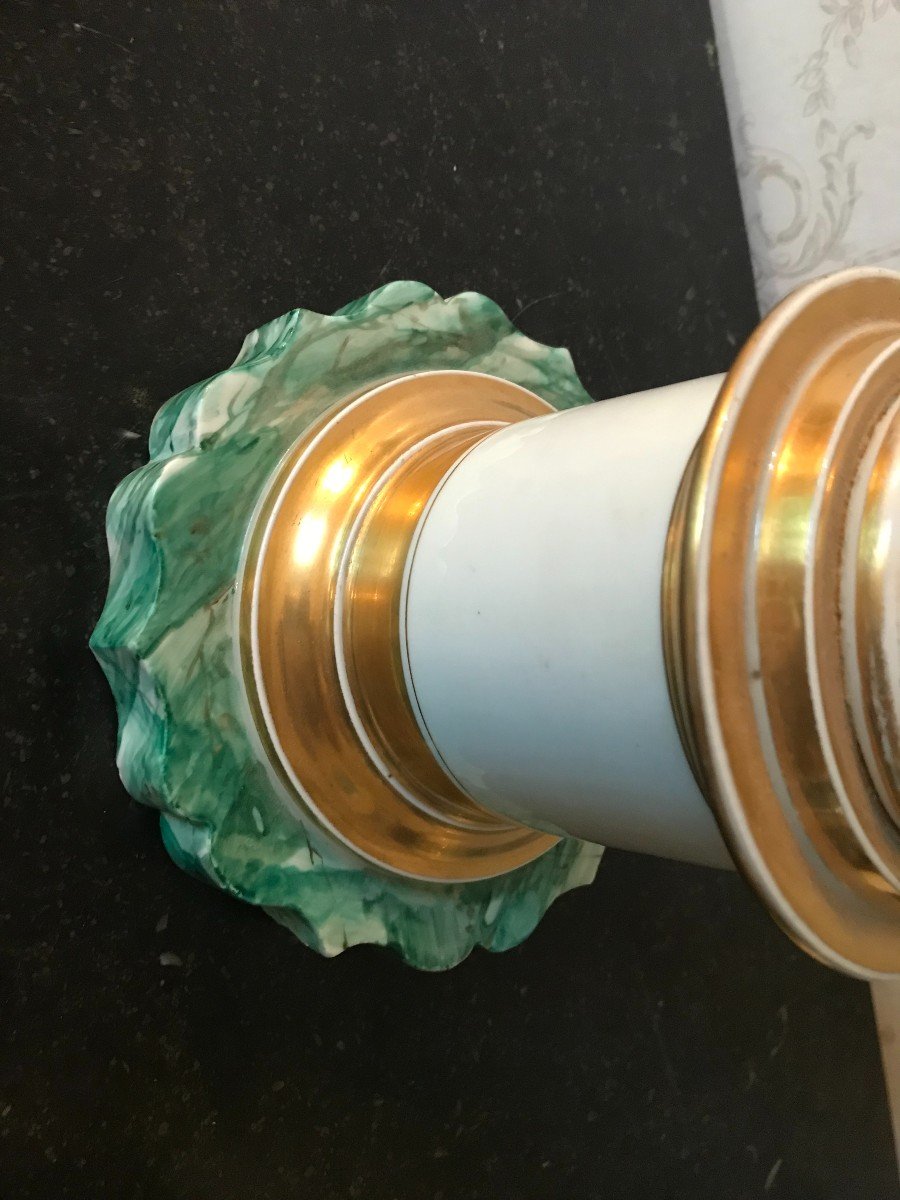 Paire De Lampes En Porcelaine Début XIX ème-photo-2