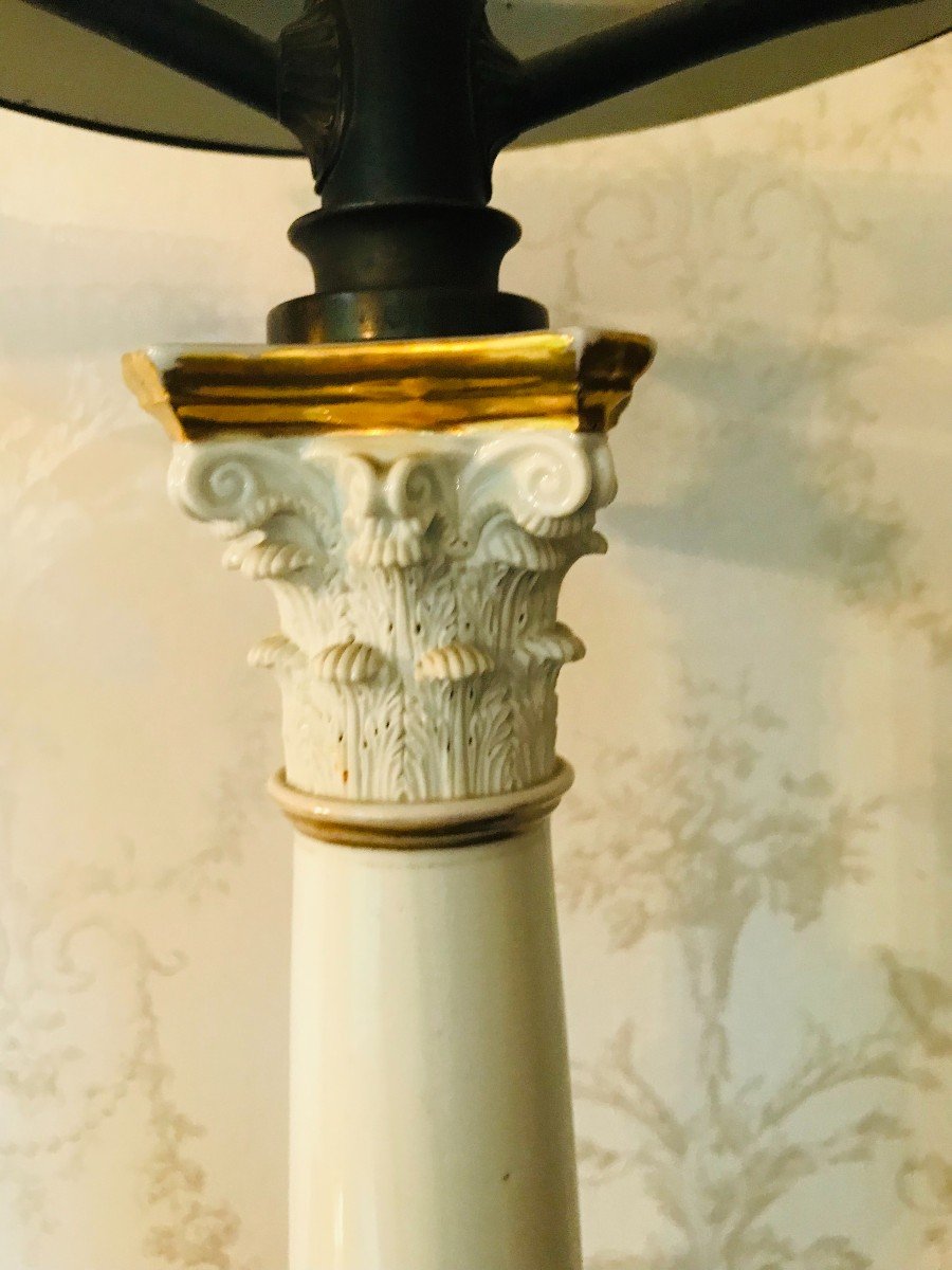Paire De Lampes En Porcelaine Début XIX ème-photo-3
