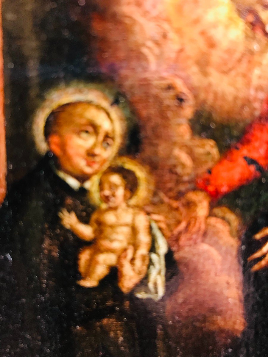 Scène Religieuse Du XVIIème Sur Cuivre-photo-2