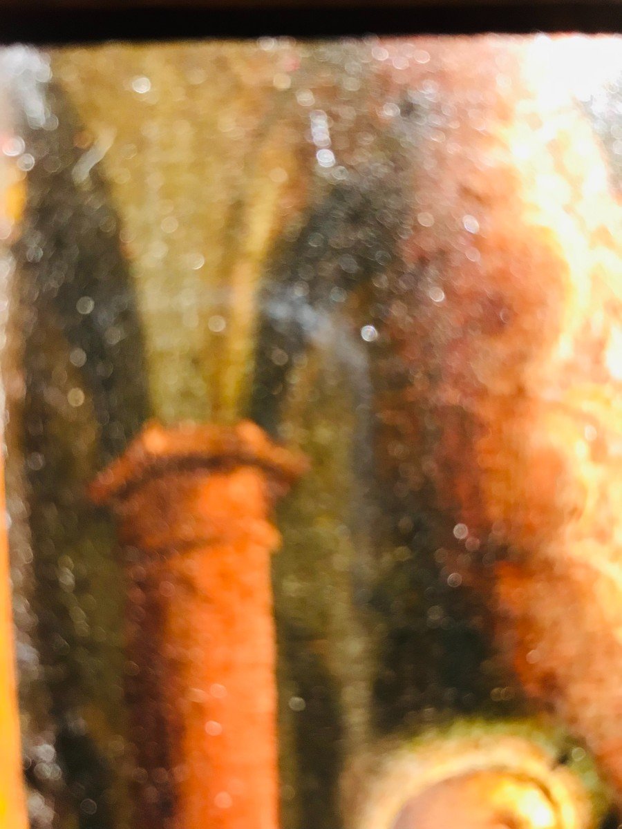 Scène Religieuse Du XVIIème Sur Cuivre-photo-4