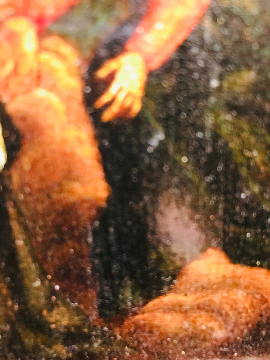 Scène Religieuse Du XVIIème Sur Cuivre-photo-4