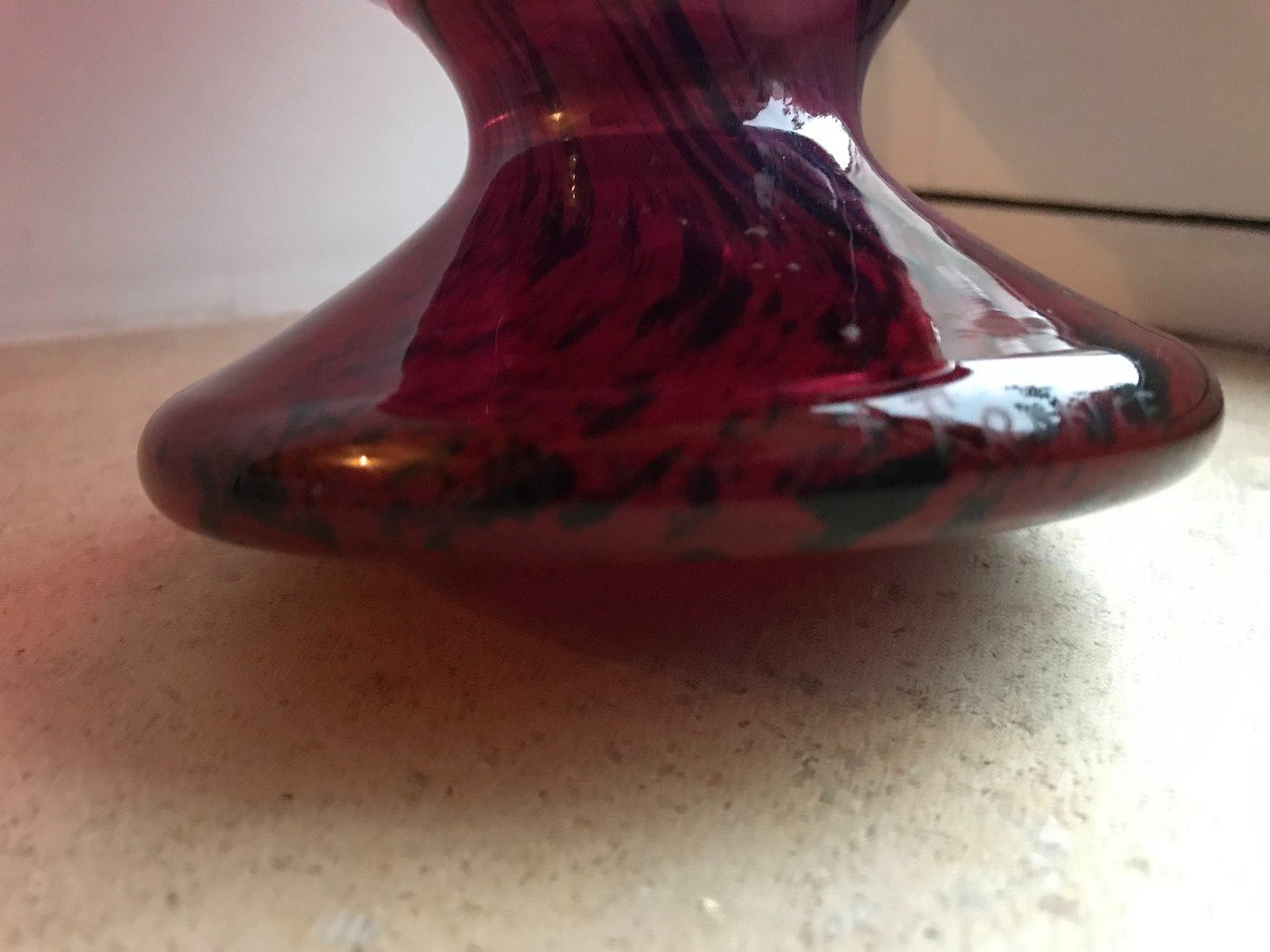 Glass Paste Vase Signed Daum In Nançy-photo-4