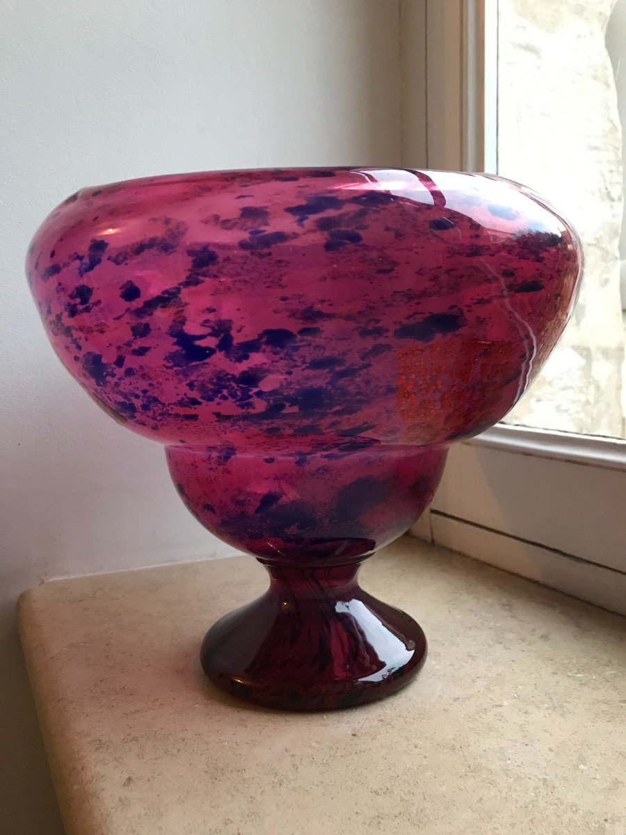 Glass Paste Vase Signed Daum In Nançy