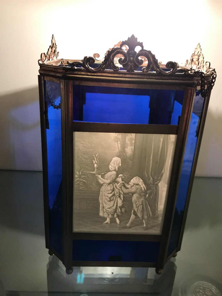 Porcelain Plate Lantern For Lithophane "manufacture De Plaue"