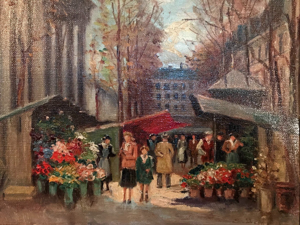 Pair Of Paintings - Views Of Paris By S. Dominique -photo-3