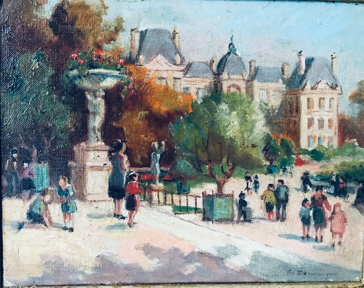 Pair Of Paintings - Views Of Paris By S. Dominique -photo-4