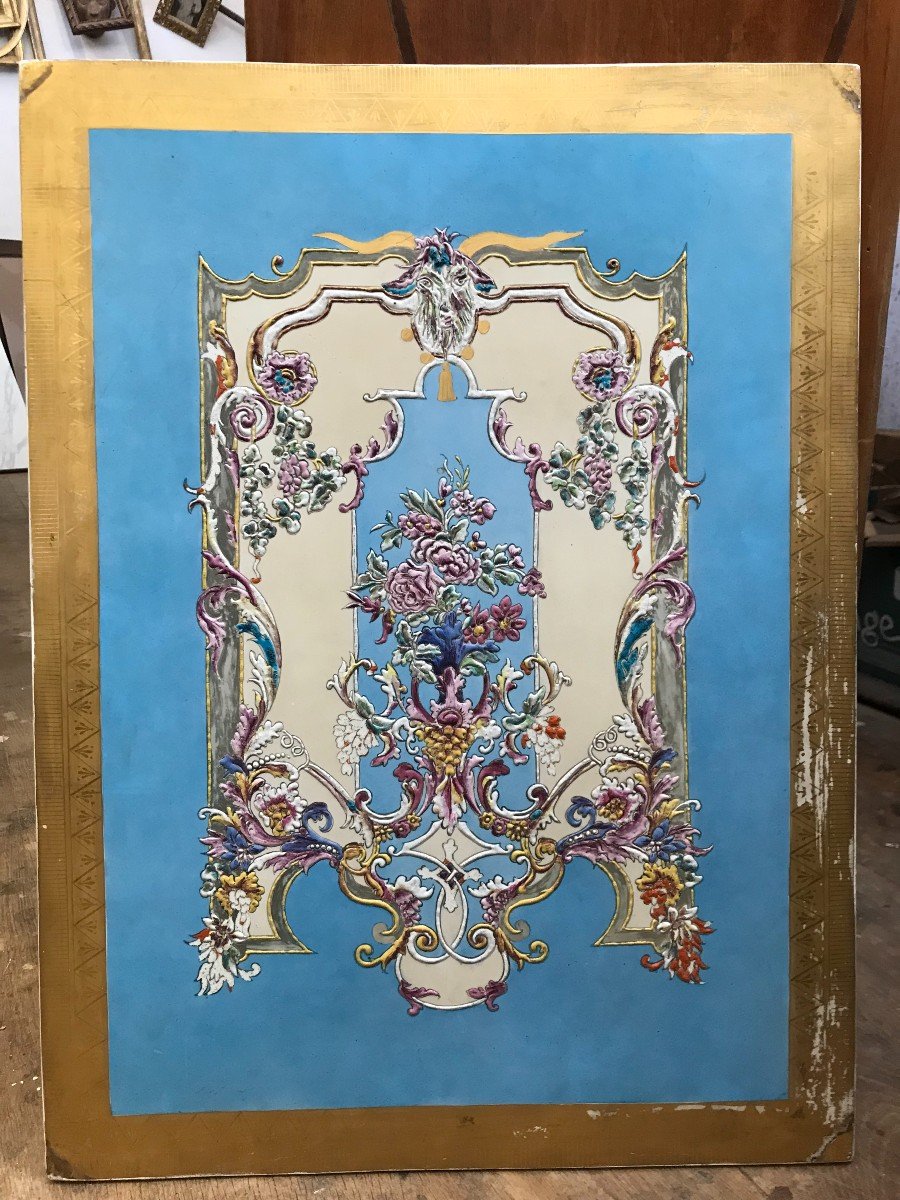 Plaque En Porcelaine émaillée Napoléon III-photo-1