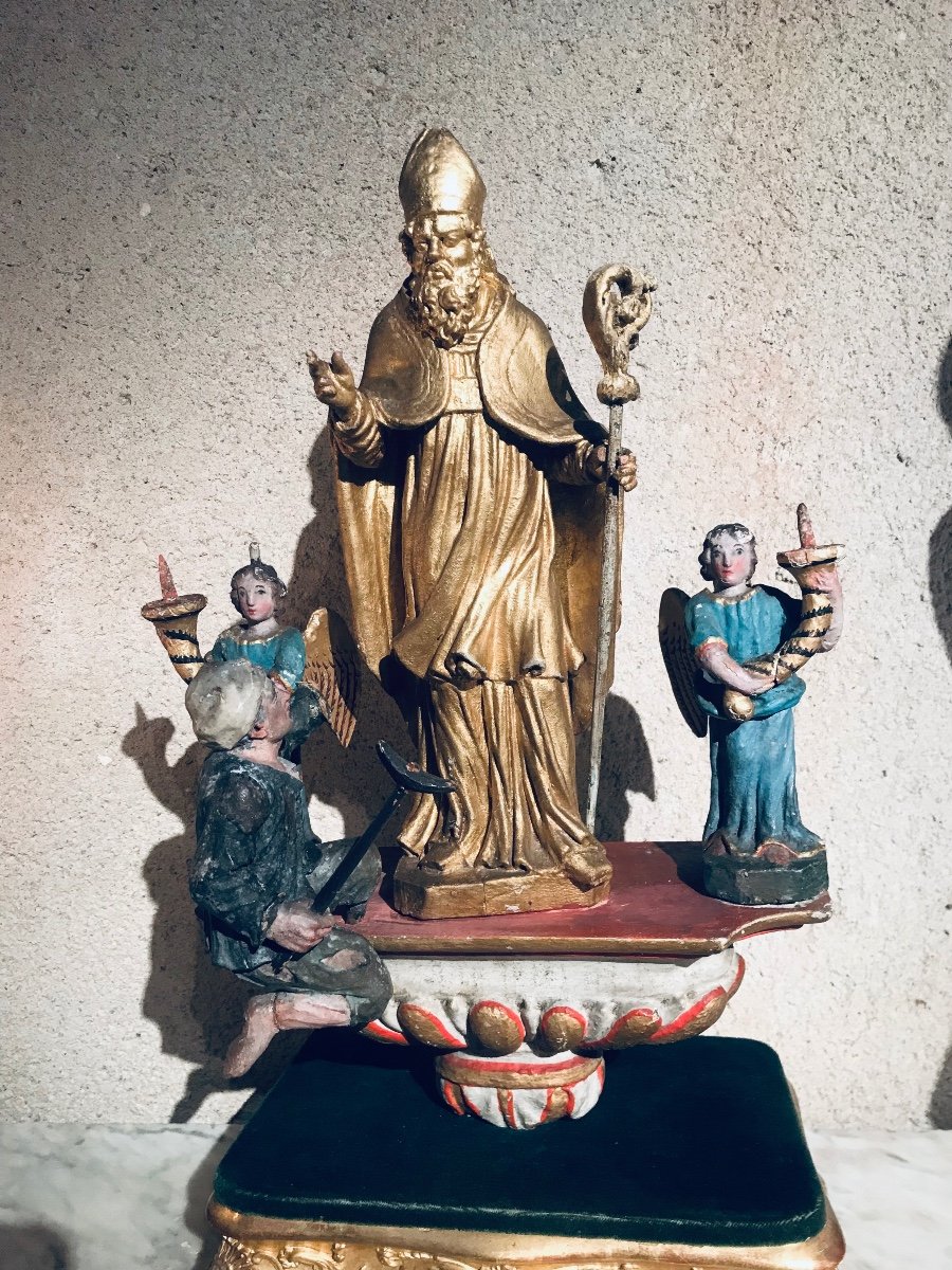 Bâton De Procession De Confrérie : Saint Nicolas XVIIe-photo-2