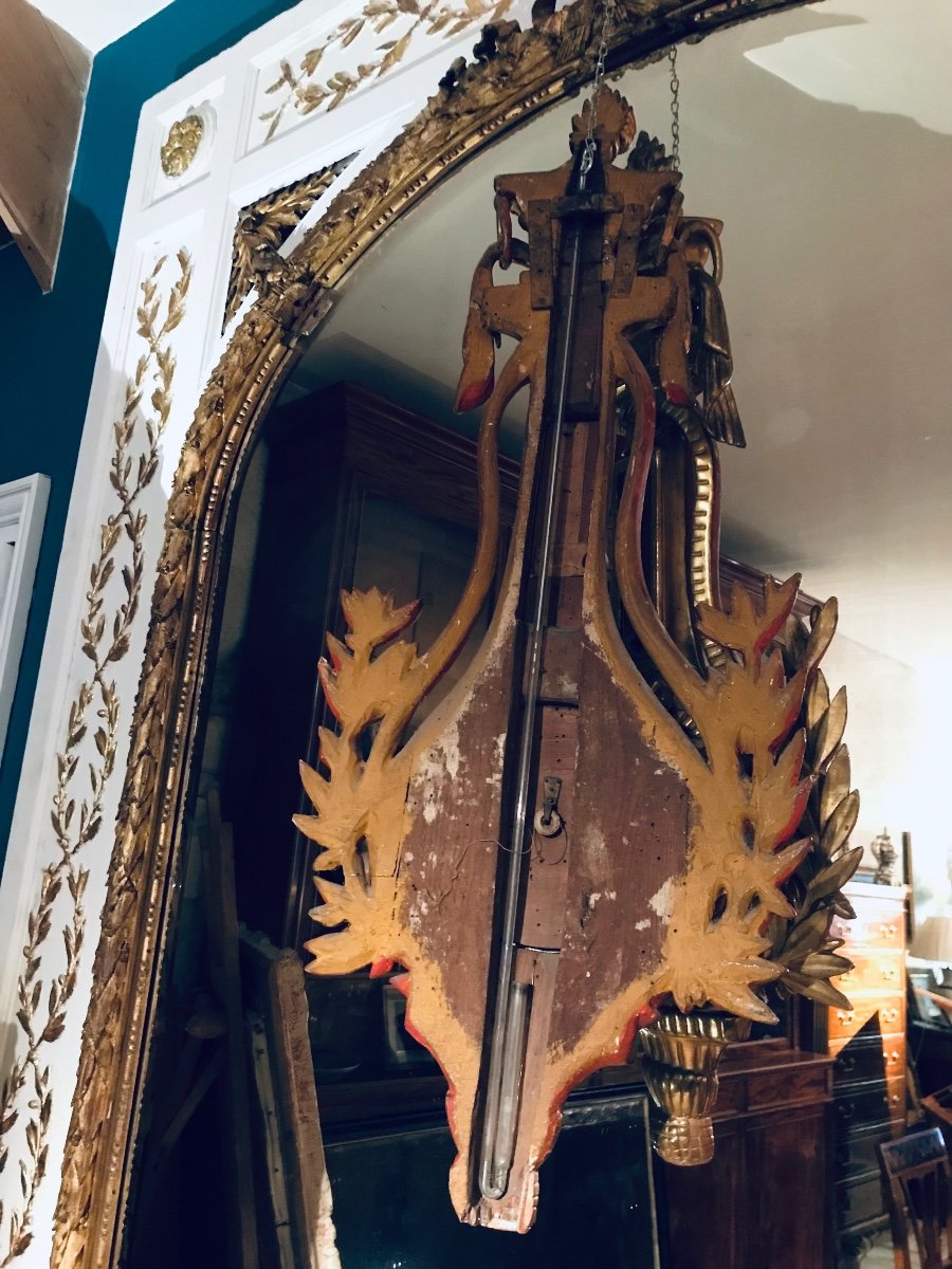Baromètre En Bois Doré D’époque Louis XVI-photo-2
