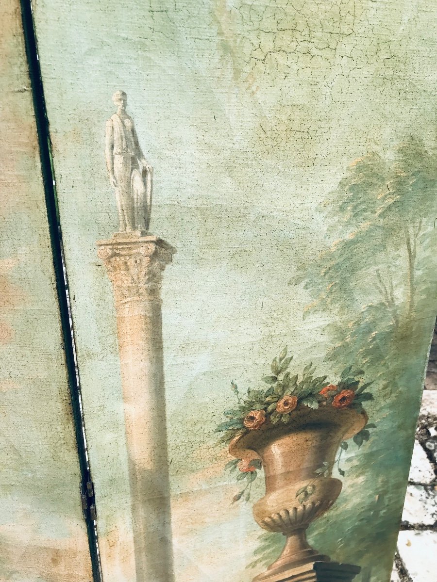 Paravent Quatre Volets Style XVIIIe -photo-3