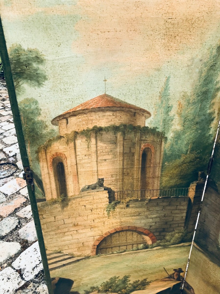 Paravent Quatre Volets Style XVIIIe -photo-4