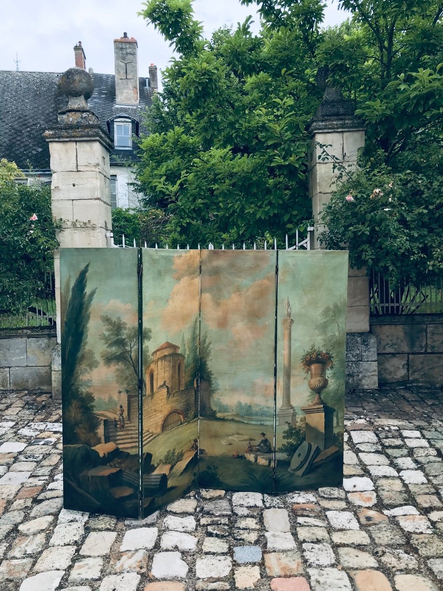 Paravent Quatre Volets Style XVIIIe -photo-1