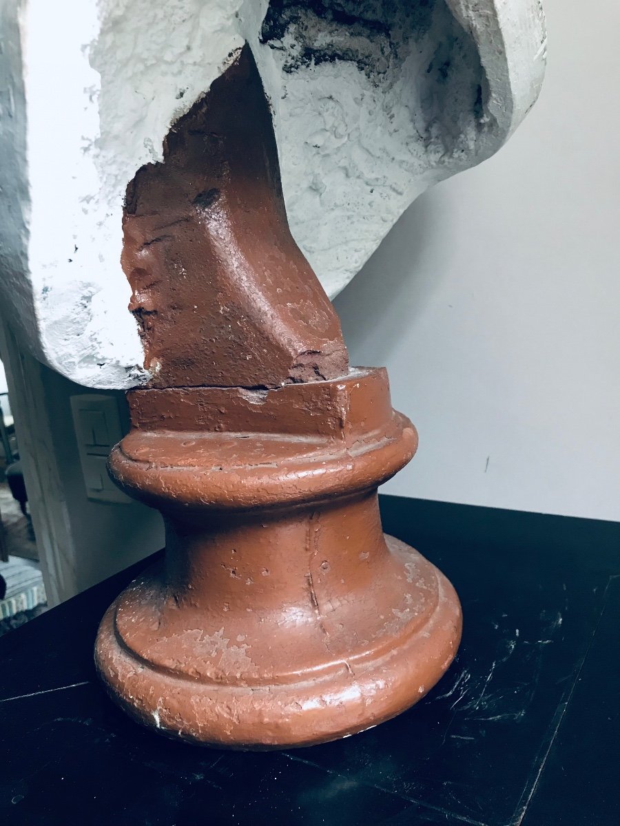 Buste D’un Jeune Empereur Romain En Plâtre -photo-2