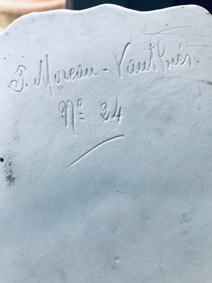 Paul Moreau-vauthier1871-1936) Vide Poche En Biscuit -photo-2