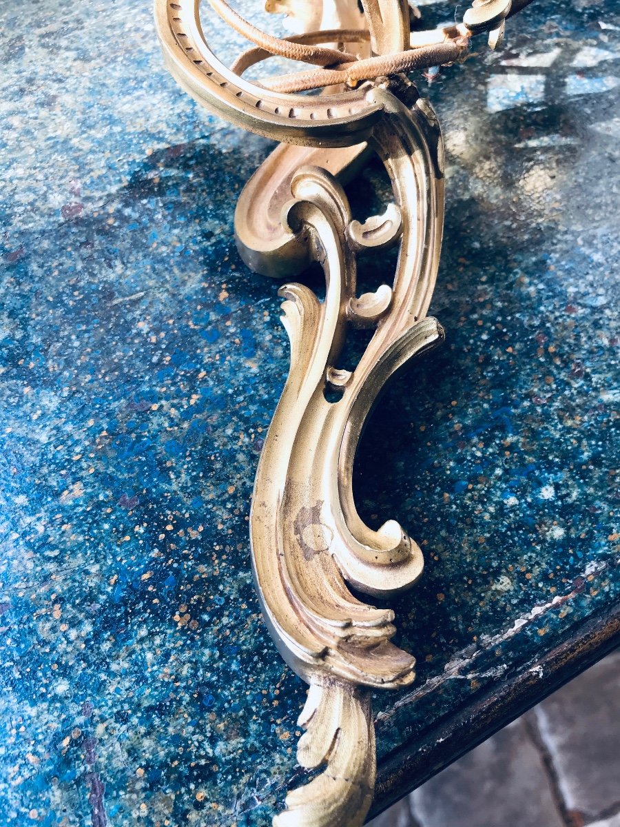 Paire D’appliques En Bronze Doré De Style Louis XV -photo-3