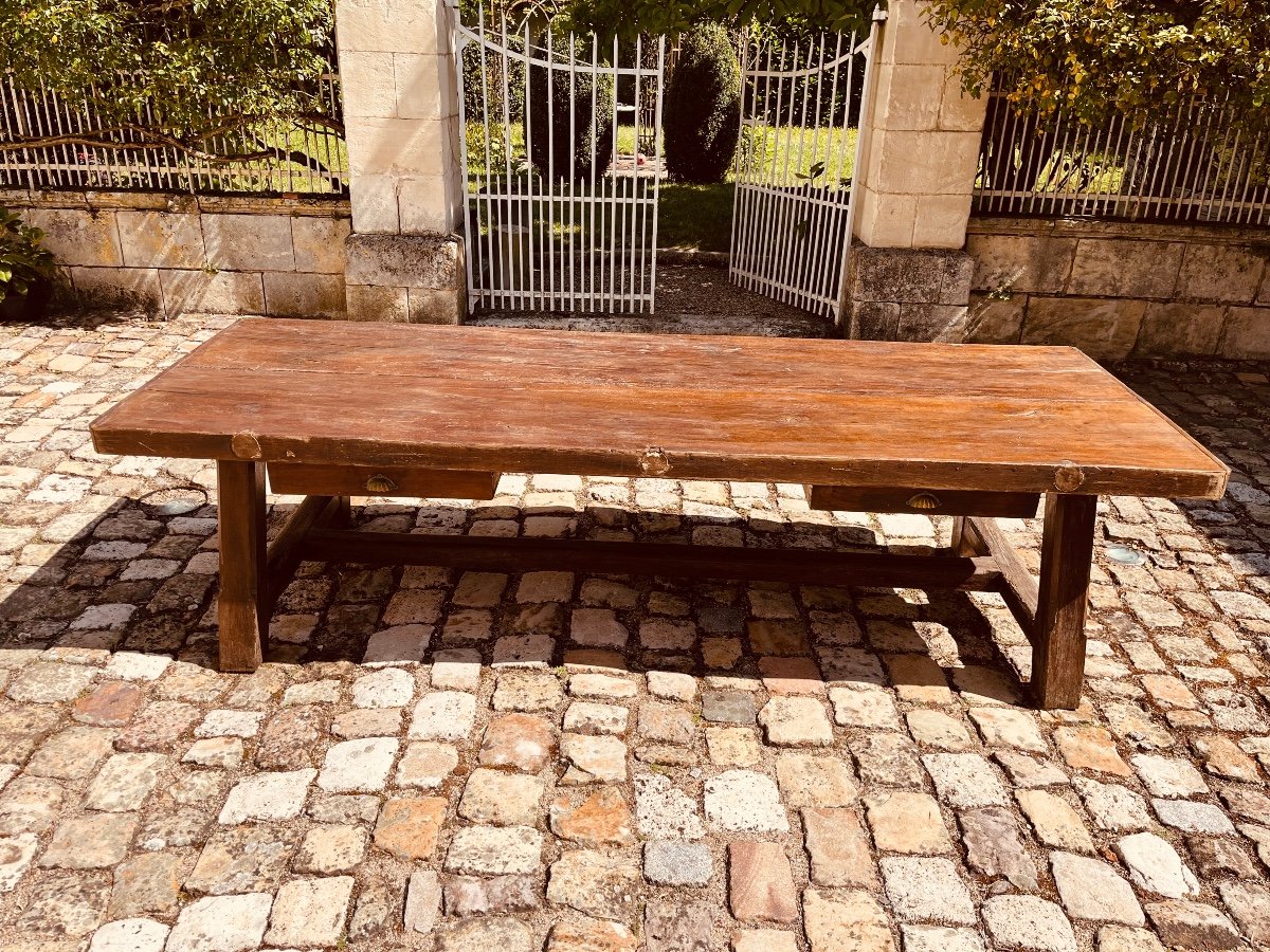 Table De Réfectoire De Château En Hêtre XVIII e-photo-1