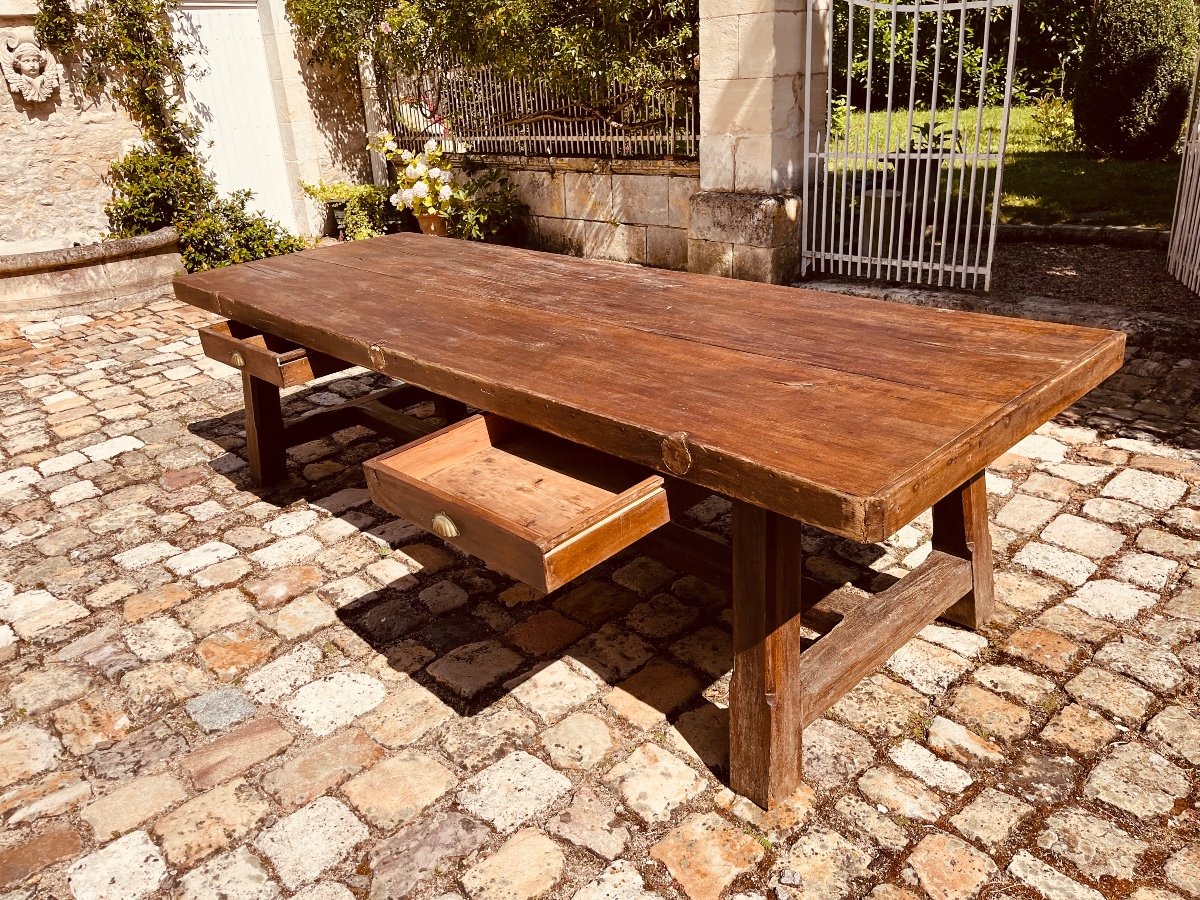 Table De Réfectoire De Château En Hêtre XVIII e-photo-4