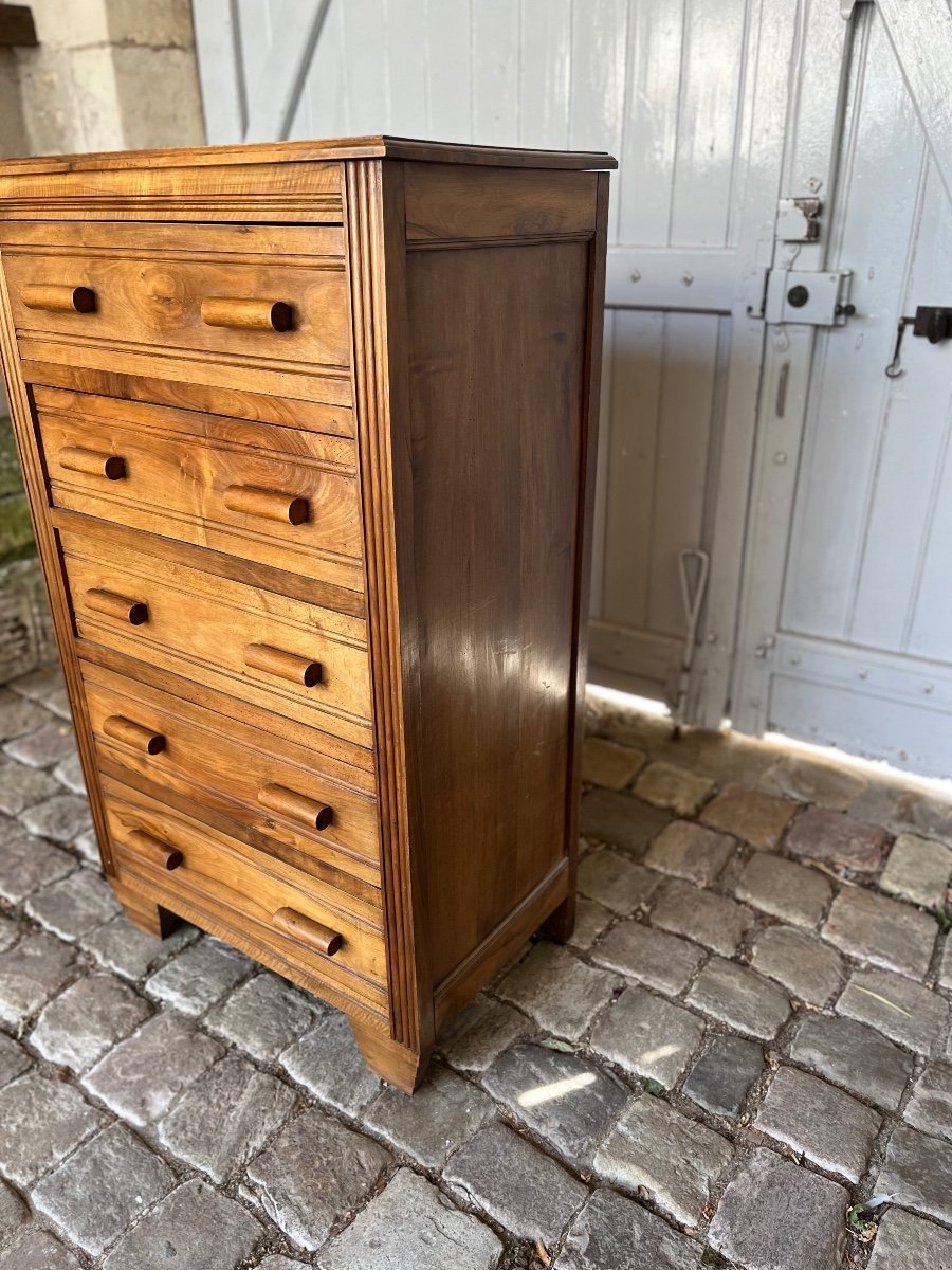 Chiffonnier En Noyer Art-déco -photo-3