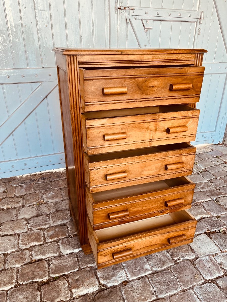 Chiffonnier En Noyer Art-déco -photo-1