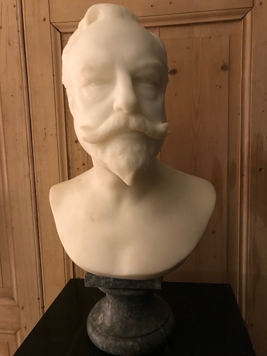 Marble Bust By Augustin Peene 1853 - 1913
