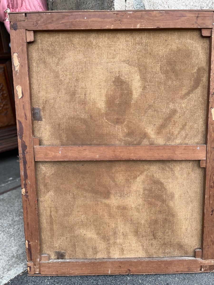 Oil On Canvas Spanish Family From The 19th Century-photo-3