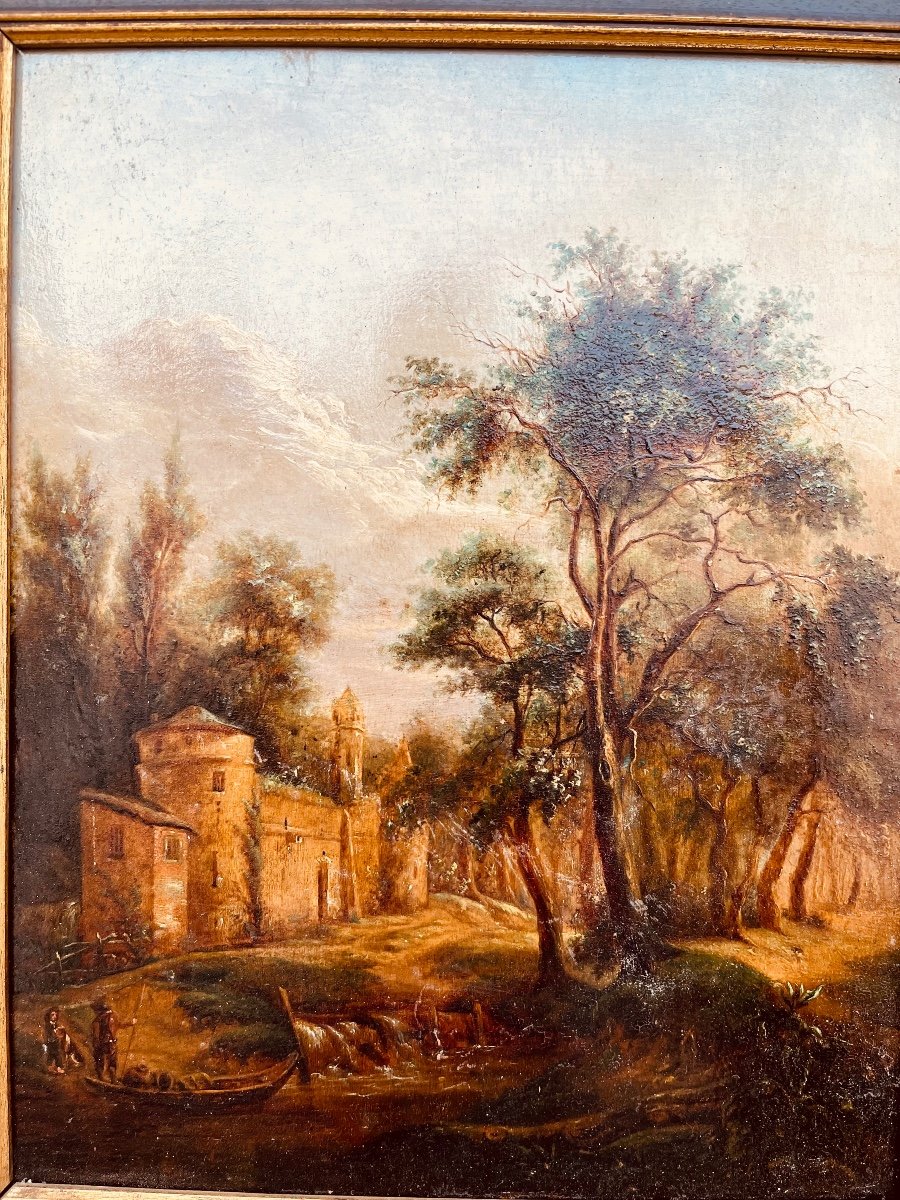 Paire D’huile Sur Panneau D’acajou :  Pastorale -photo-2