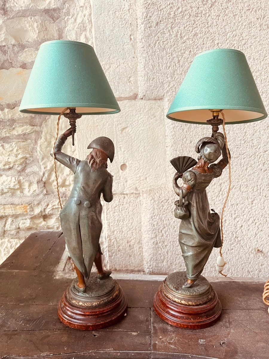 Pairs Of Spelter Lamps - Amazing And Wonderful -photo-4