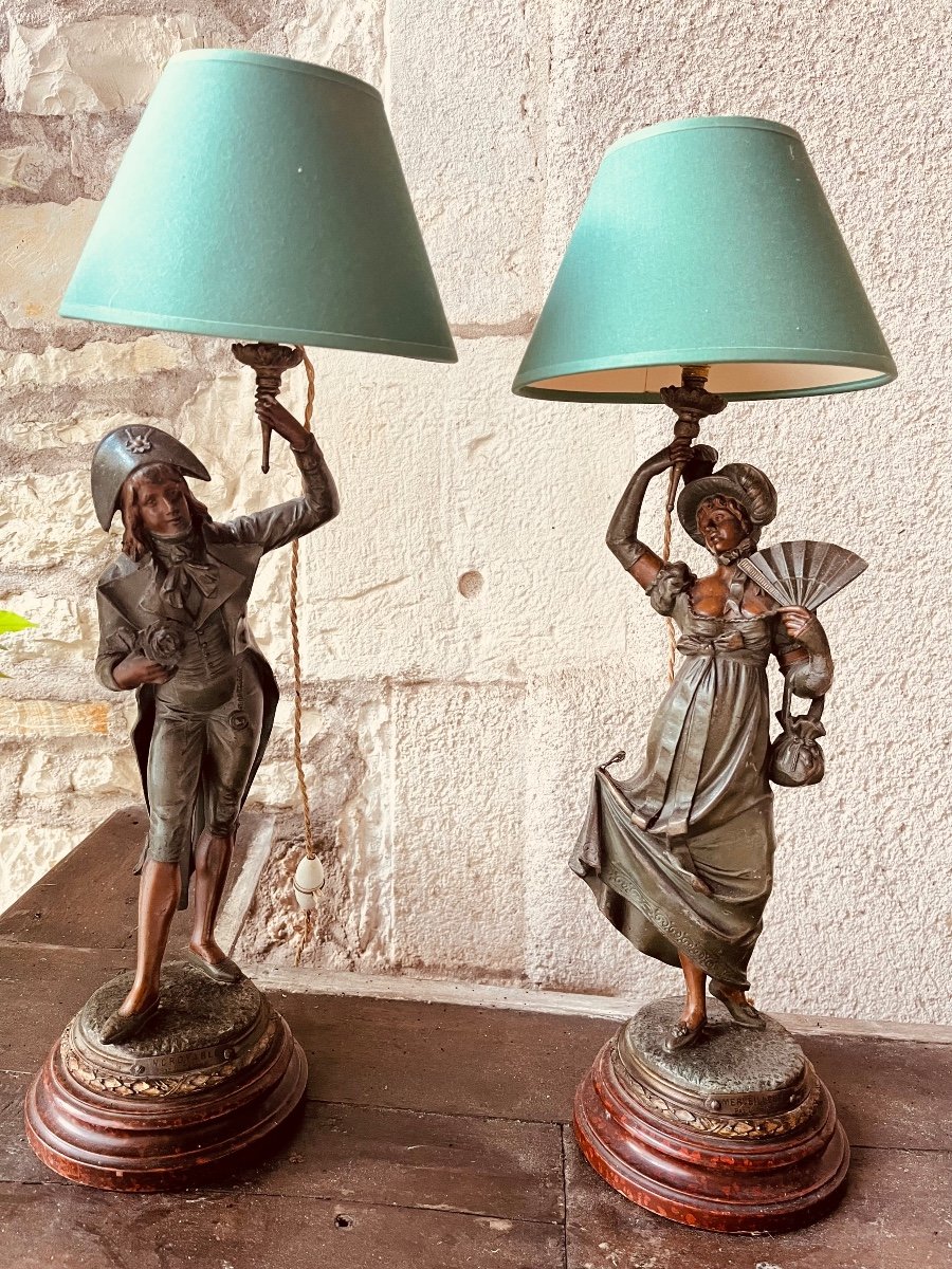 Pairs Of Spelter Lamps - Amazing And Wonderful -photo-4