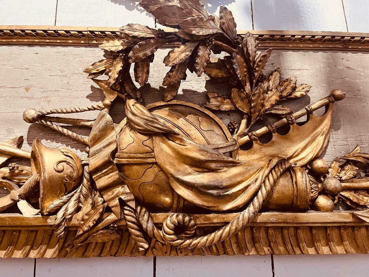 18th Century Gilded Wooden Door Top-photo-2