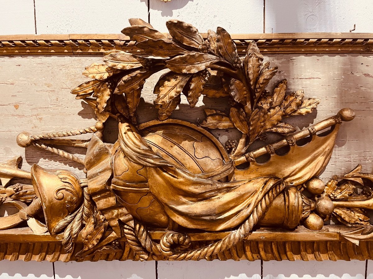 18th Century Gilded Wooden Door Top-photo-4