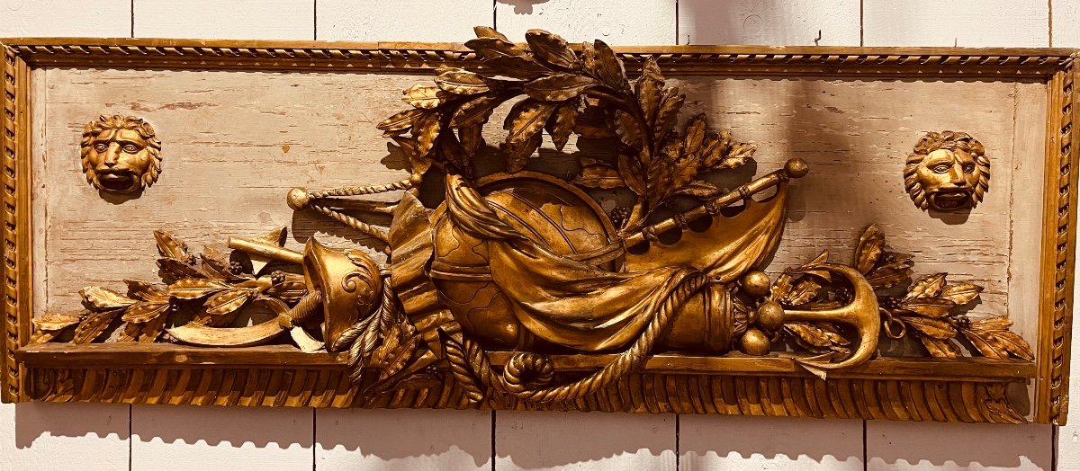 18th Century Gilded Wooden Door Top