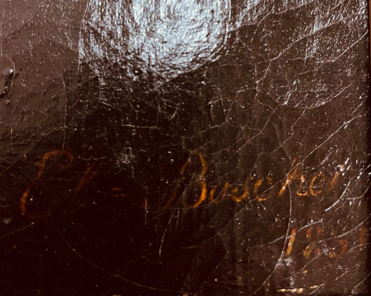 Huile Sur Toile Portrait De Femme Signée buschet-photo-4