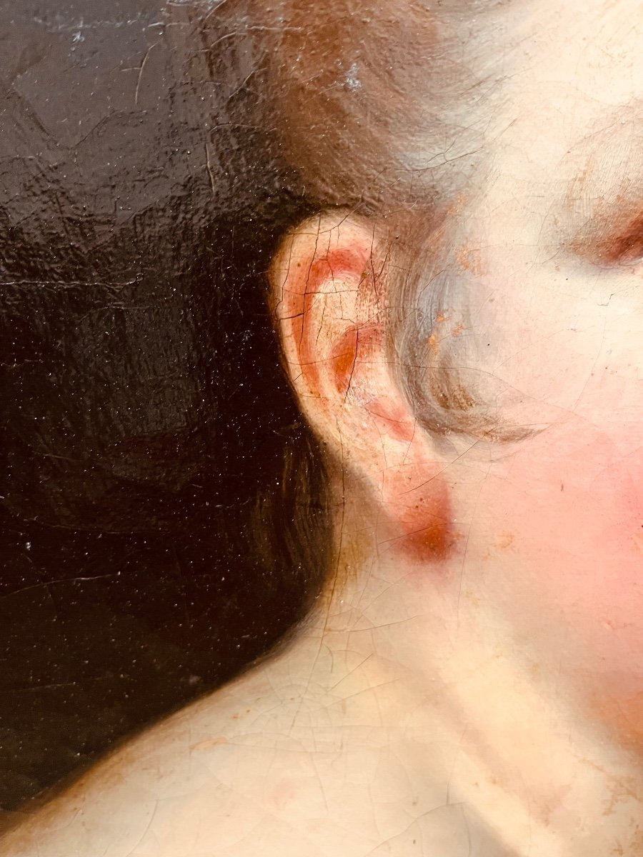 Huile Sur Toile Portrait De Femme Signée buschet-photo-3