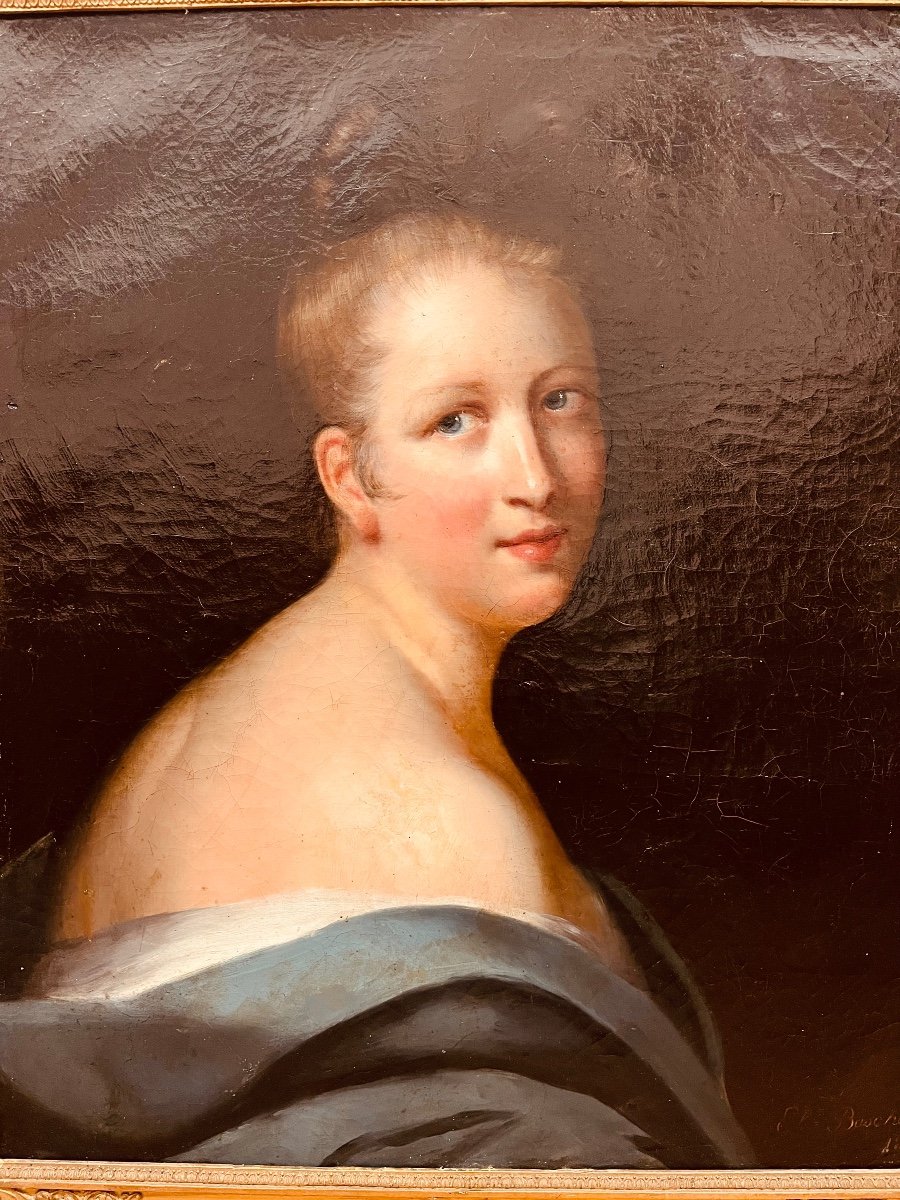 Huile Sur Toile Portrait De Femme Signée buschet-photo-4