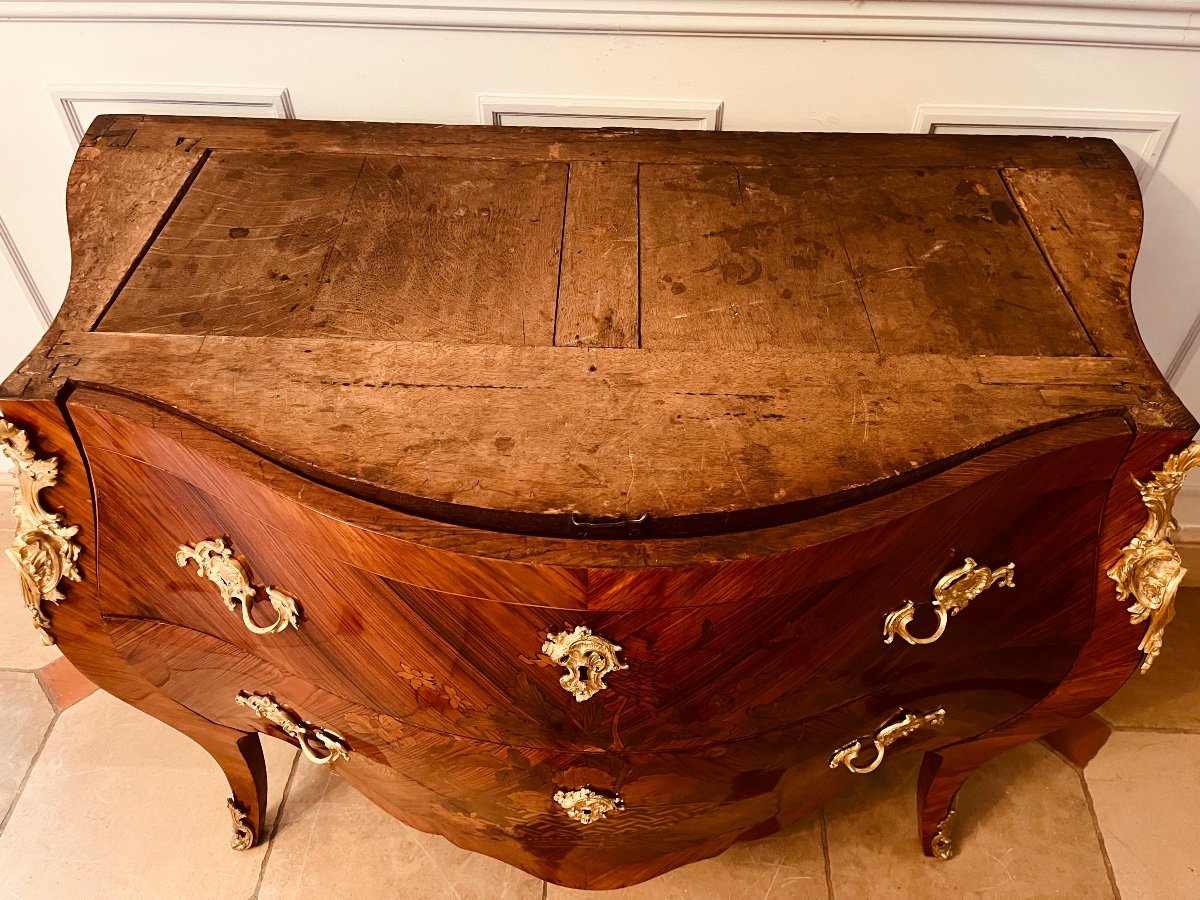 19th Century Rosewood Marquetry Chest Of Drawers-photo-1