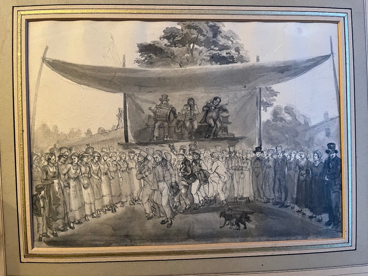 Drawing End Of 19th Century - The Village Festival -photo-1